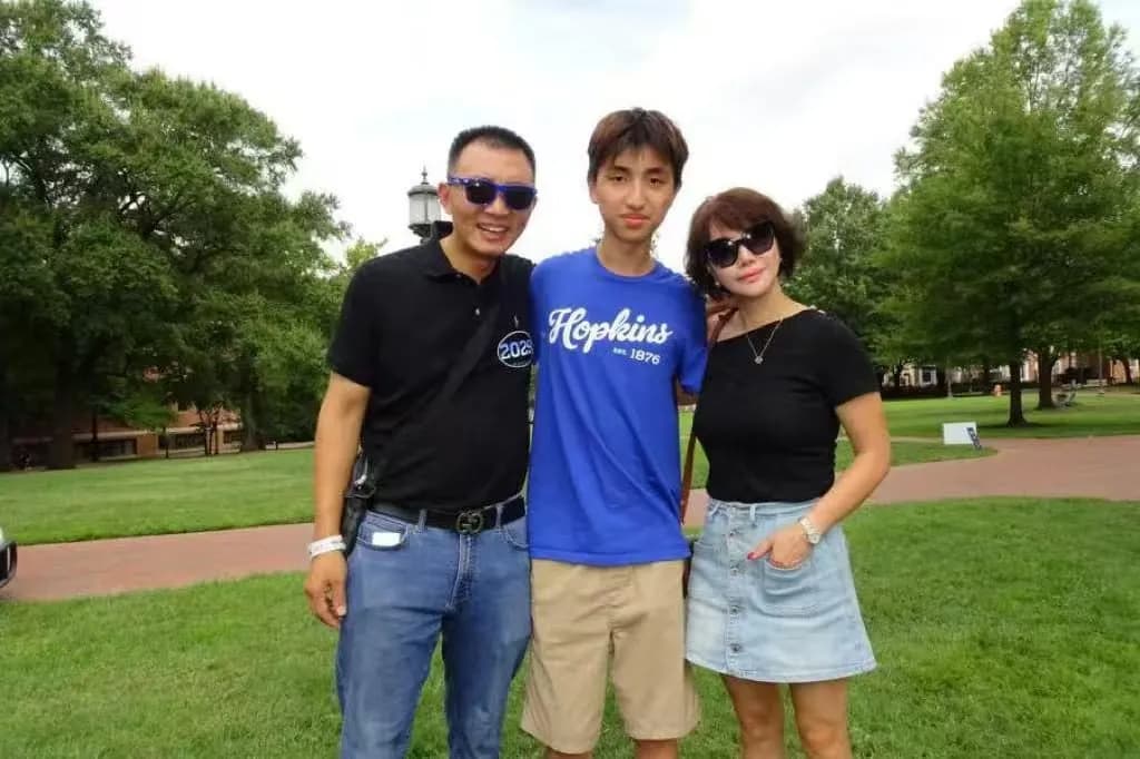 With my parents on the Hopkins quad
