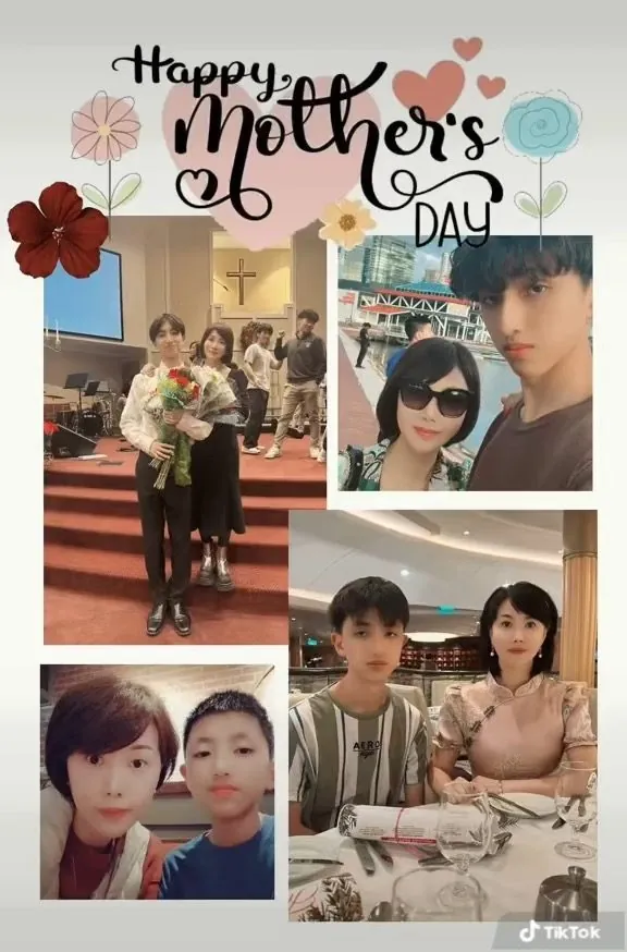 A page of family photographs arranged together
